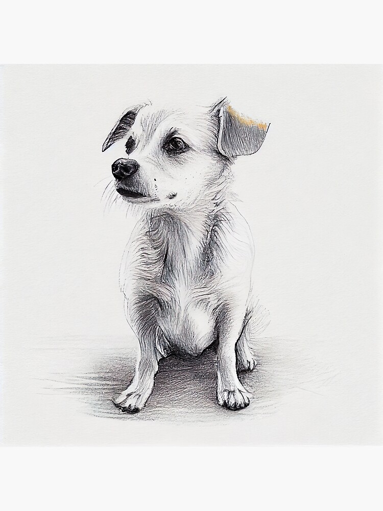 Realistic Dogs & Puppies in Light Grey Sketches