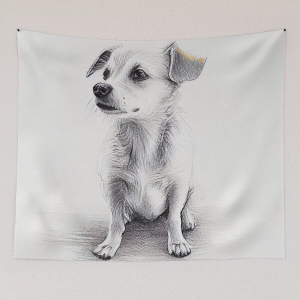 Item preview, Dog Art, a realistic dog drawing puppy sketch.  Dog Sketch designed and sold by PhotoCreationXP.