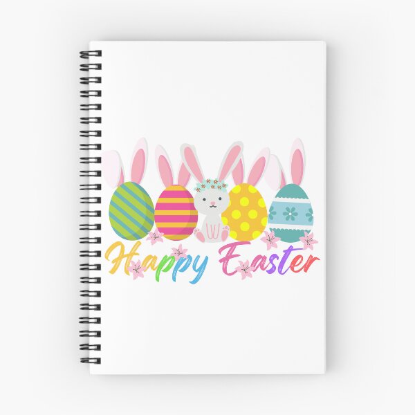 Item preview, Happy Easter. Cute happy spring pink bunny. Happy Easter bunny, colorful eggs.Multicolored sticker. designed and sold by Rowbic.