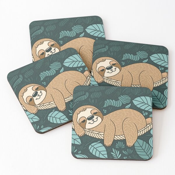 Item preview, Cute sloth sleeping in a hammock designed and sold by wildlifezen.