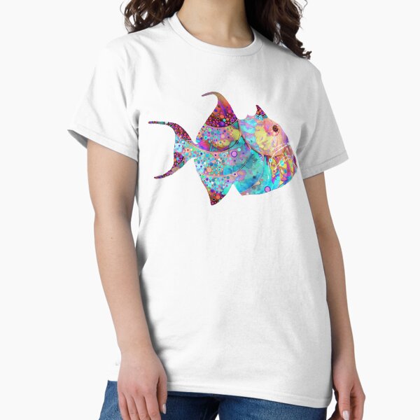 Item preview, Enchanted Colorful Whimsical Triggerfish Fish Art designed and sold by Sharon Cummings Art.