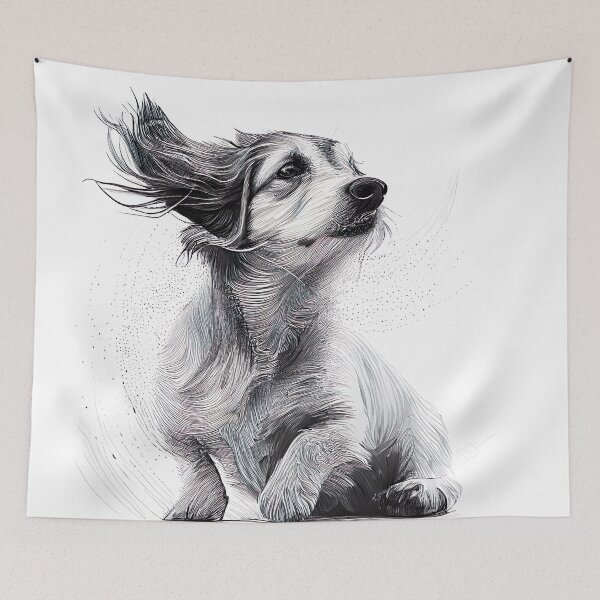 Item preview, Dog Art, a realistic dog drawing puppy sketch.  Dog Sketch designed and sold by PhotoCreationXP.