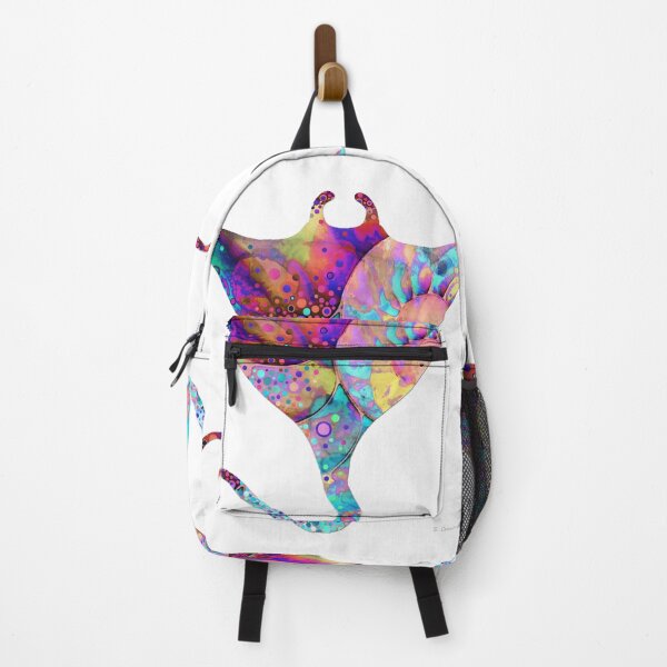Item preview, Enchanted Colorful Stingray Art Devil Manta Ray Beach Art designed and sold by Sharon Cummings Art.