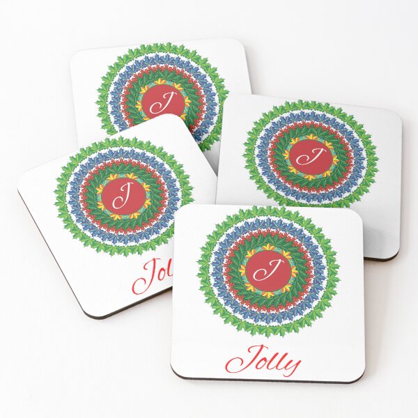 Item preview, Alphabet J with attribute Jolly leaf art Mandala circle design designed and sold by MubaraksArt.