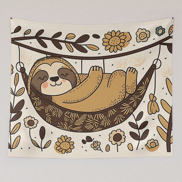 Item preview, Sloth sleeping in a hammock Pattern designed and sold by wildlifezen.