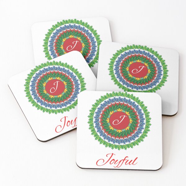 Artikelvorschau, Alphabet J with attribute Joyful leaf art Mandala circle design entworfen und verkauft von MubaraksArt.