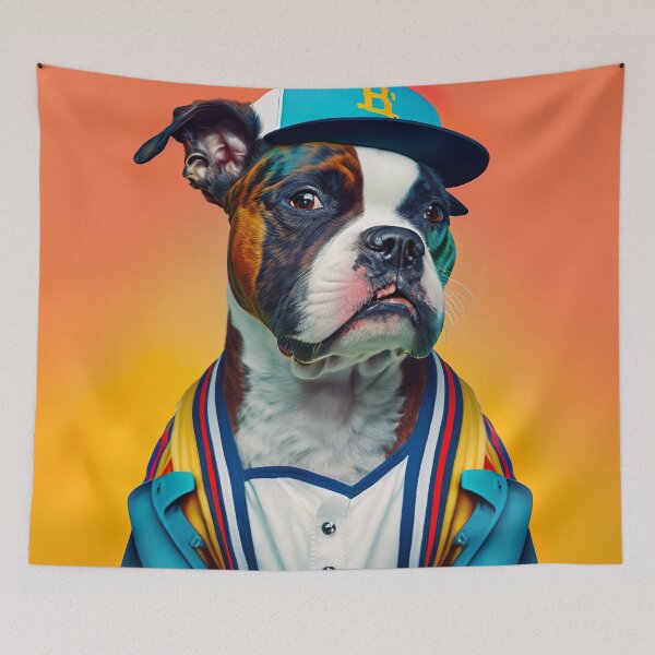 Item preview, Dog Wearing Baseball Uniform Team designed and sold by unrealartwork.