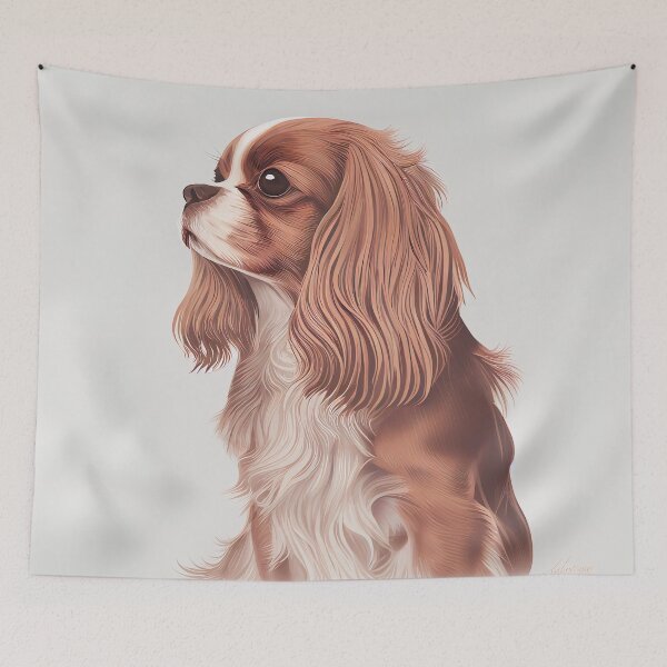 Item preview, Cavalier King Charles Spaniel Portrait Drawing designed and sold by unrealartwork.