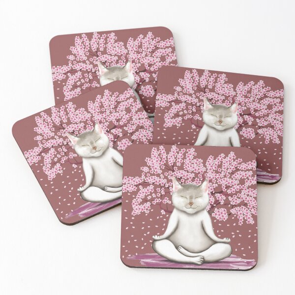 Item preview, MEDITATING CAT - CHERRY BLOSSOM - SAKURA designed and sold by Danicus666.