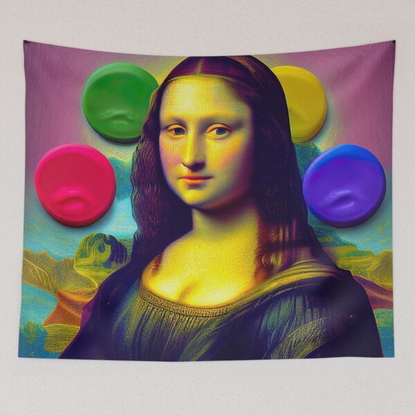 Item preview, Colorful Mona Lisa Drawing Painting designed and sold by unrealartwork.