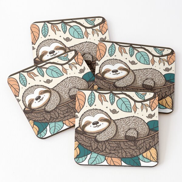 Item preview, Lazy sloth in a hammock designed and sold by wildlifezen.