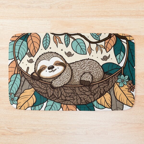 Item preview, Lazy sloth in a hammock designed and sold by wildlifezen.
