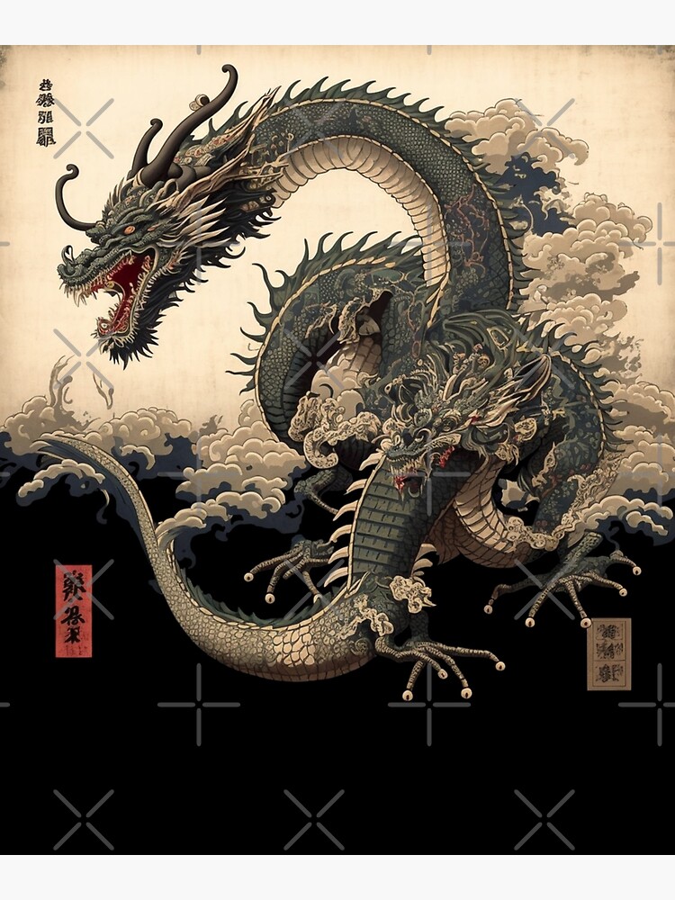 Traditional japnese dragon Premium Matte Vertical Poster sold by ...