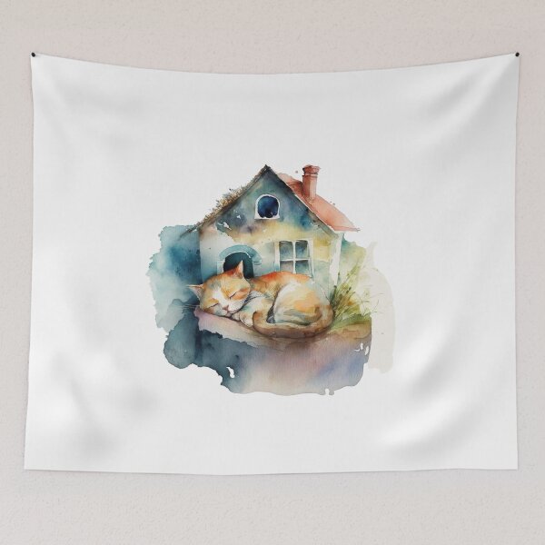 Item preview, home is where your cat lives designed and sold by printiesart.
