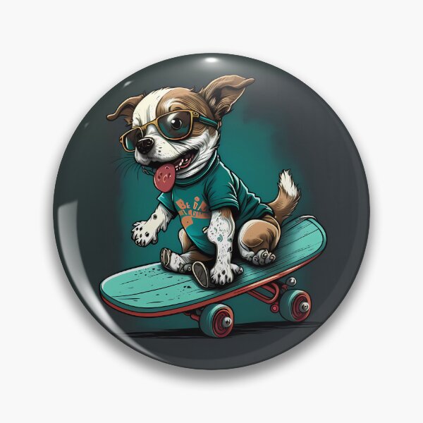 Item preview, Funny cartoon dog on skateboard designed and sold by SMILE88.