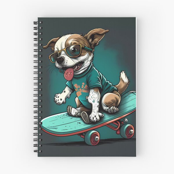 Aperçu de l'œuvre Chien drôle de bande dessinée sur planche à roulettes créée et vendue par SMILE88.