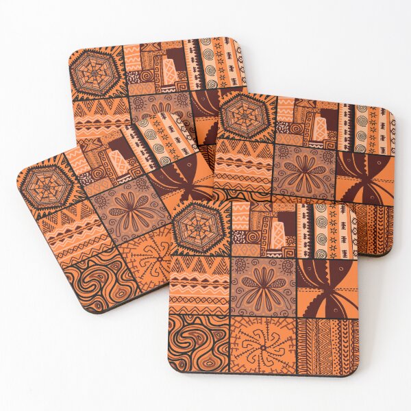 Item preview, Orange Black Brown Peach Ethnic Tribal Print Pattern designed and sold by aprilsims.