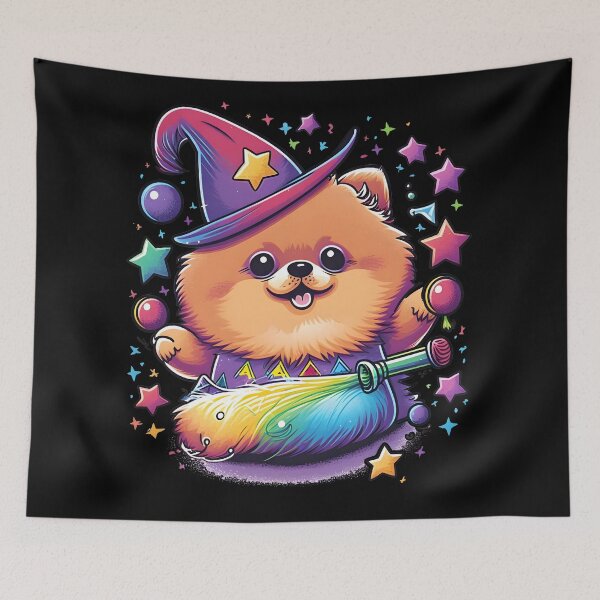Item preview, Pomeranian Dog Wizard Witch Kawaii designed and sold by Leonardo Palumbo.