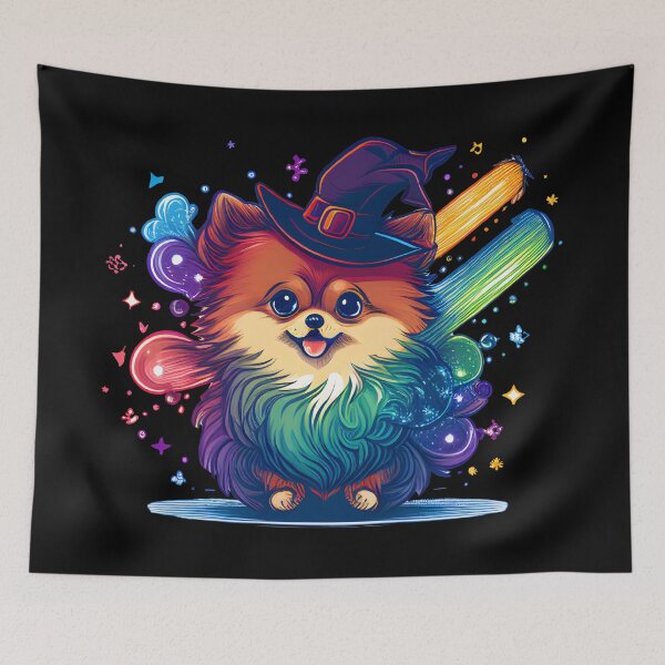 Item preview, Pomeranian Dog Wizard Witch Kawaii designed and sold by Leonardo Palumbo.