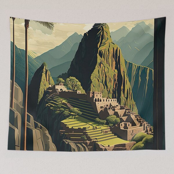 Item preview, Machu Picchu Peru Colorful Illustration designed and sold by unrealartwork.
