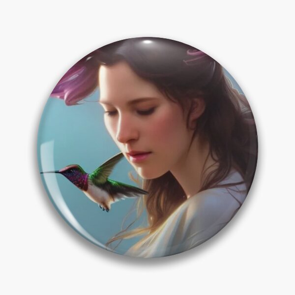 Item preview, Lady with Hummingbird designed and sold by UglyAIArtwork.