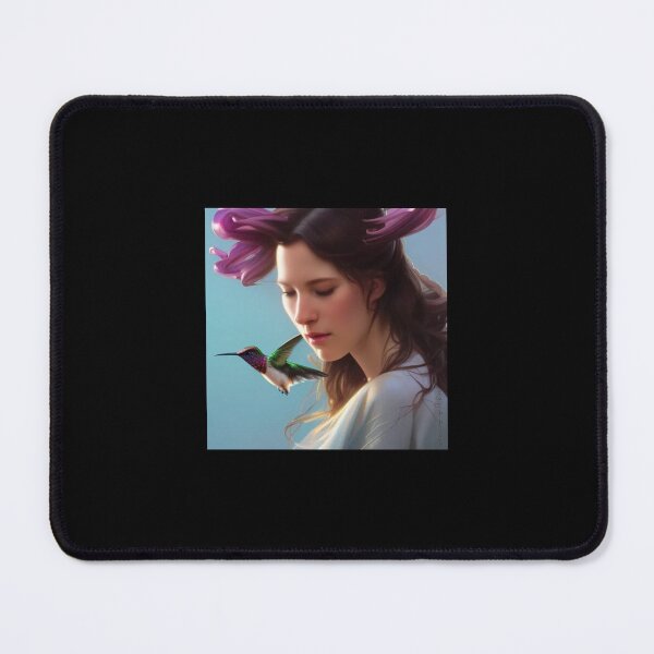 Item preview, Lady with Hummingbird designed and sold by UglyAIArtwork.