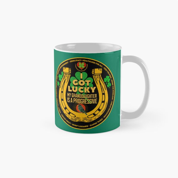 Item preview, PMD00485 Progressive Movement Designs Irish American Lucky Grandparent for Saint Patricks Day or any day funny lucky horseshoe shamrocks for progressive Democrats and Bernie Sanders supporters designed and sold by ProgressiveLeft.