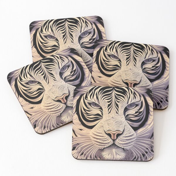 Item preview, PaperCut White Tiger designed and sold by Damitan.