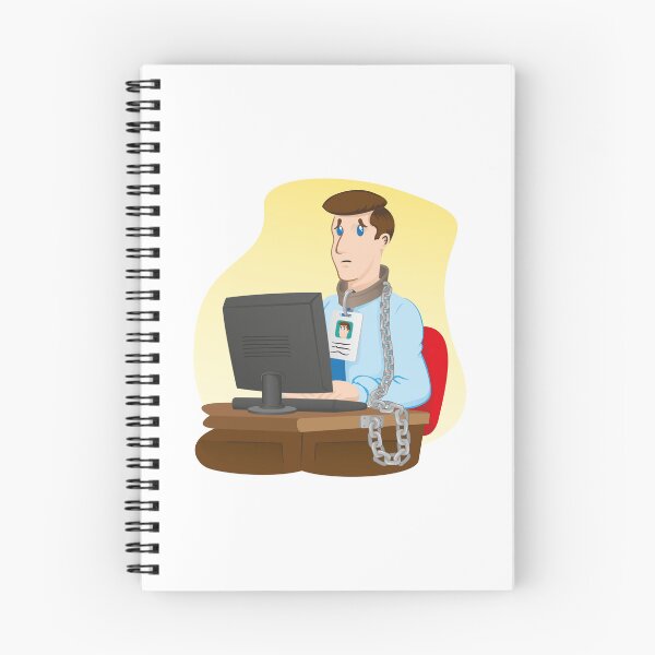 Item preview, Illustration representing executive officer trapped chained to your desk. Ideal for institutional and administrative materials designed and sold by LucianoCosmo.