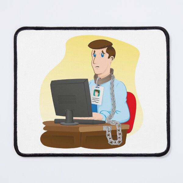 Item preview, Illustration representing executive officer trapped chained to your desk. Ideal for institutional and administrative materials designed and sold by LucianoCosmo.