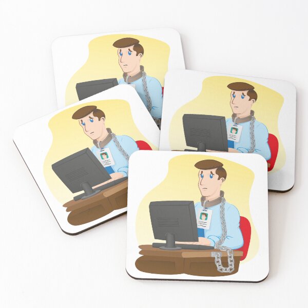 Item preview, Illustration representing executive officer trapped chained to your desk. Ideal for institutional and administrative materials designed and sold by LucianoCosmo.