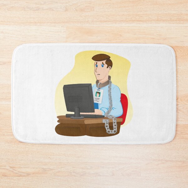 Item preview, Illustration representing executive officer trapped chained to your desk. Ideal for institutional and administrative materials designed and sold by LucianoCosmo.