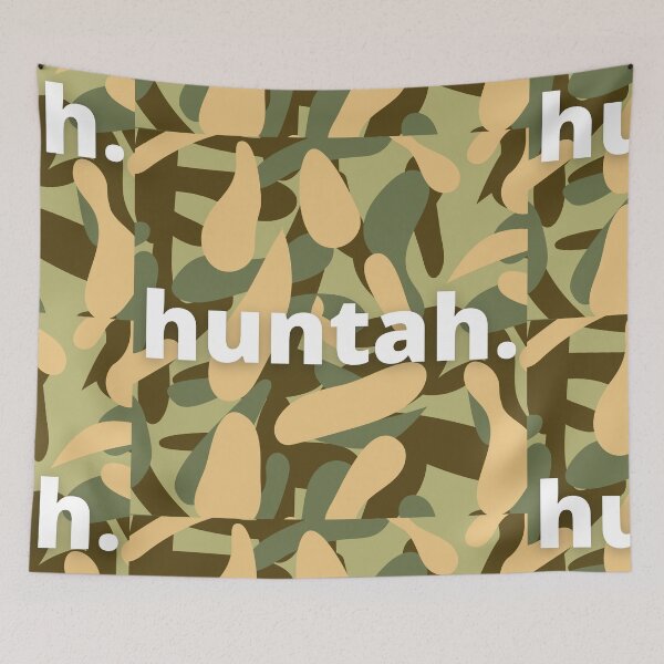 Item preview, hawaii huntah slogan, hawaii pidign with camo background designed and sold by maplunk.