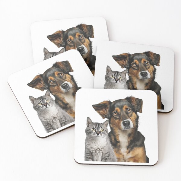 Item preview, Dog and cat with funny cute decorative dog for dog lovers designed and sold by RSDESIGNSteam.