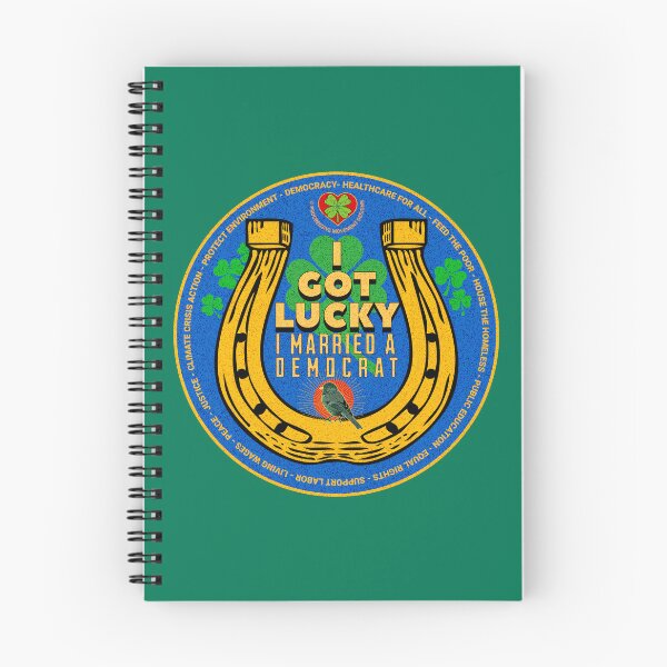 Item preview, PMD00490 Progressive Movement Designs Irish American Lucky Married for Saint Patricks Day or any day funny lucky horseshoe shamrocks for progressive Democrats and Bernie Sanders supporters designed and sold by ProgressiveLeft.