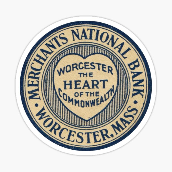 Item preview, 1928 Merchants National Bank Logo - Worcester, Massachusetts designed and sold by Nostalgia Tees, Stickers, Art & More.