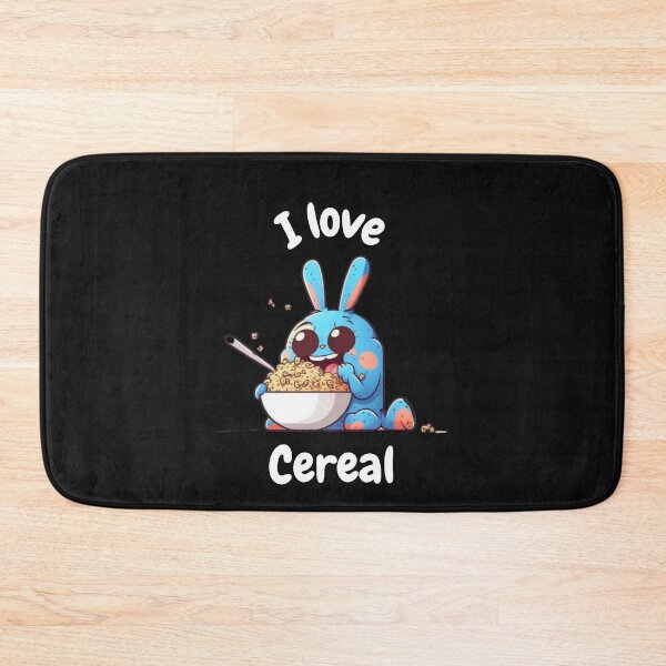 Item preview, National cereal day, funny cereal day, cartoon, strong happy bunny eating cereal designed and sold by ZEEONE.