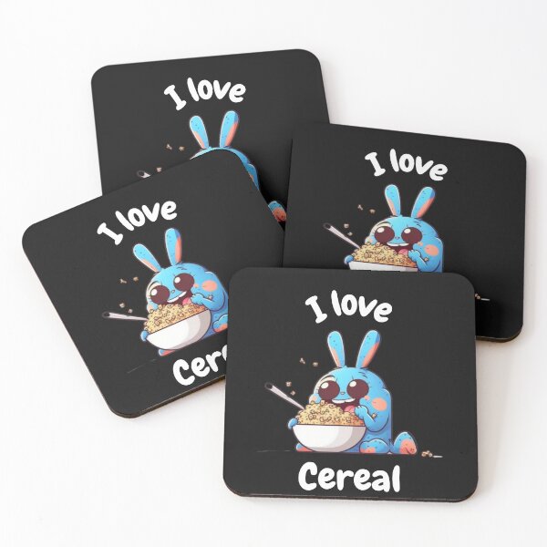 Item preview, National cereal day, funny cereal day, cartoon, strong happy bunny eating cereal designed and sold by ZEEONE.