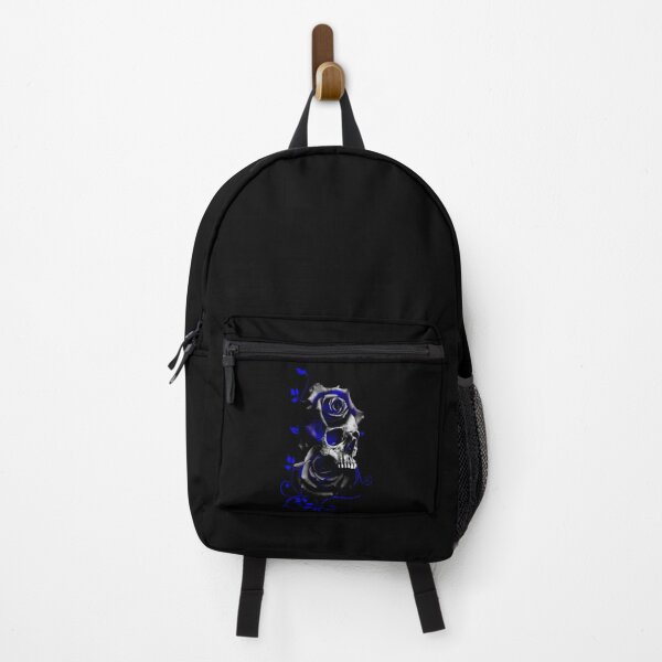Item preview,  Skull with Black and Blue Roses designed and sold by Gothic Fantasy.