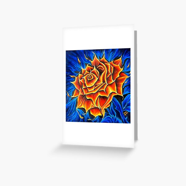 Dancing Twin Flame Flower- Twin Flame Art Painting Greeting Card
