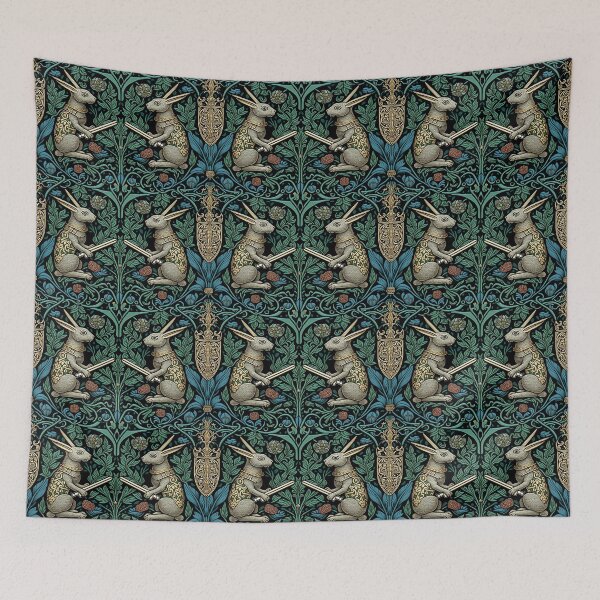 Item preview, Medieval Killer Bunnies Tapestry designed and sold by ebrawne.