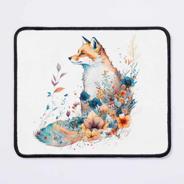 Item preview, Floral Fox Watercolor, Fox sorrounded by Floral art designed and sold by RingSenev.