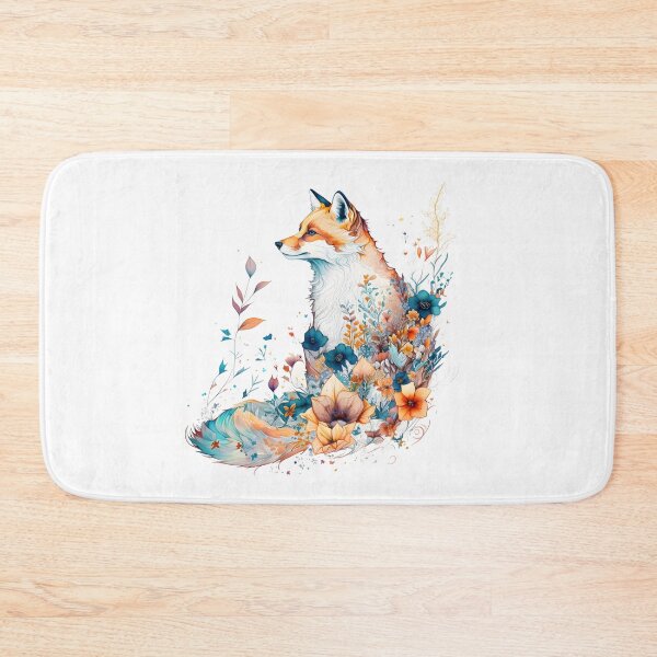 Item preview, Floral Fox Watercolor, Fox sorrounded by Floral art designed and sold by RingSenev.