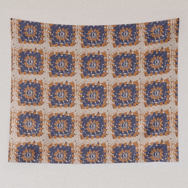 Item preview,  Granny Square Quadrados de Crochê quadrado da vovó. laranja e azul designed and sold by GirlaineSQ.