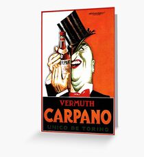Italian Booze Vintage Advert Creepy Man in Tux Greeting Card