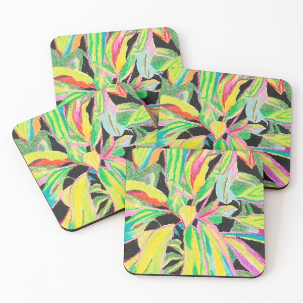 Item preview, Neon leaves oil pastel designed and sold by mayaccf.