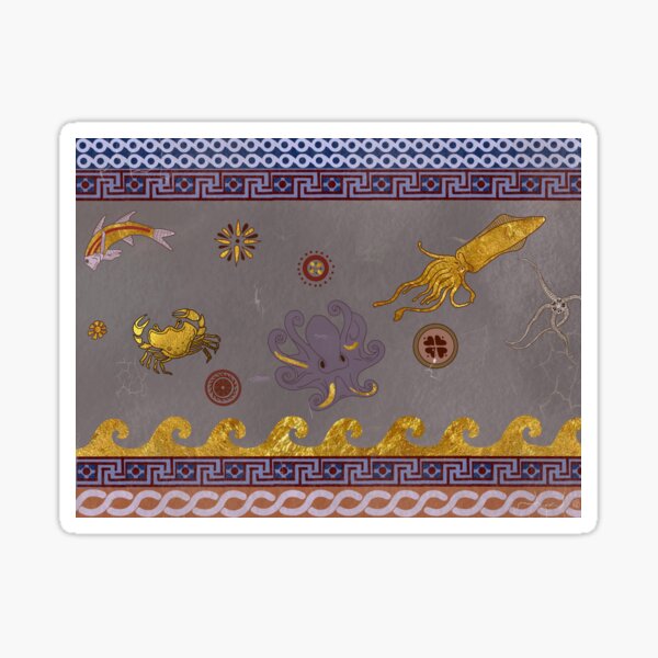 Item preview, Minoan Gold Leaf Fresco designed and sold by SunnyByTheBay.