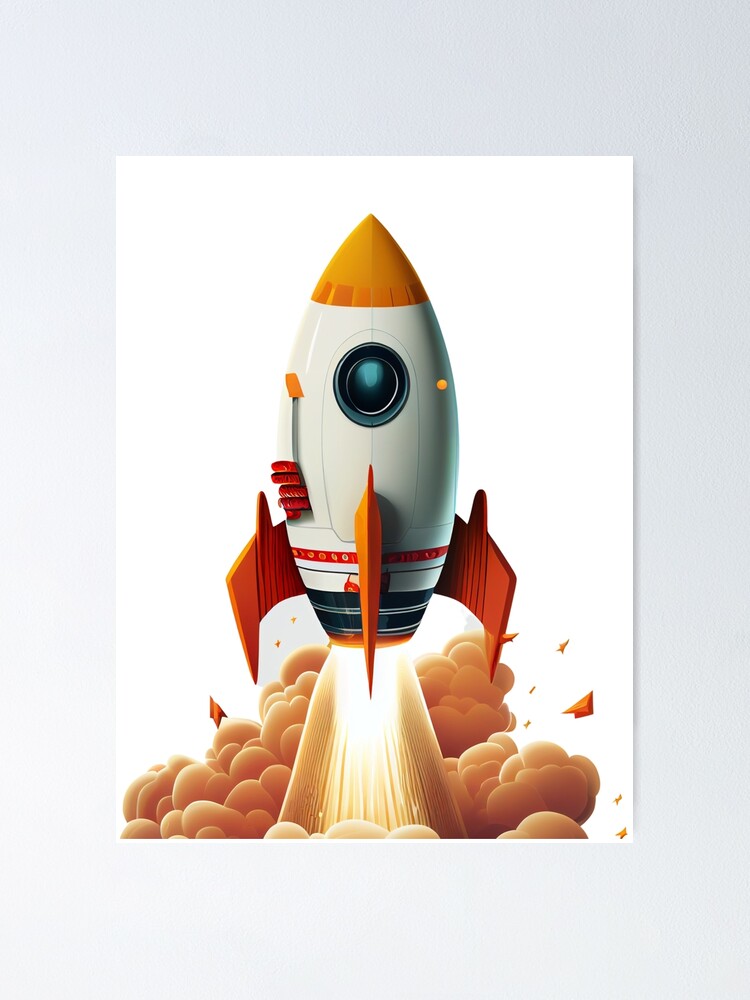 Rocket ship, Wall Art Poster, Space, Toddler, Kids Room Nursery Print  Poster for Sale by streamlinepubs
