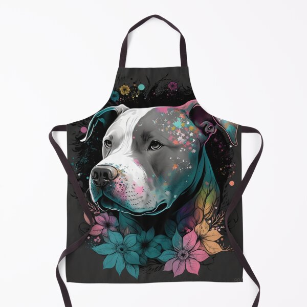 Floral Pittie (2) Apron