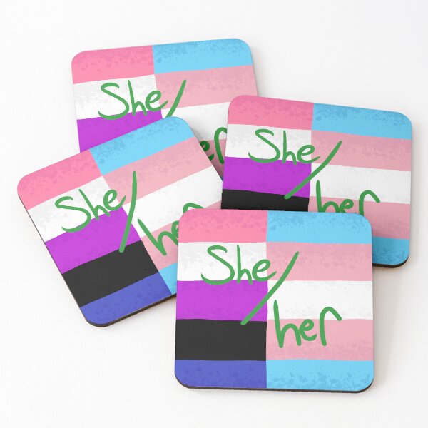 Item preview, Genderfluid Transgender Trans Nonbinary Pride Flag Mashup She/her Pronouns designed and sold by Spell-the-Bee.